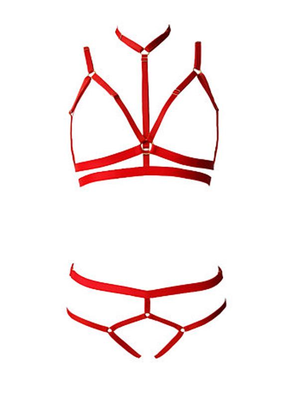 3 Parça Seksi Harness Sütyen Takım  APFT144