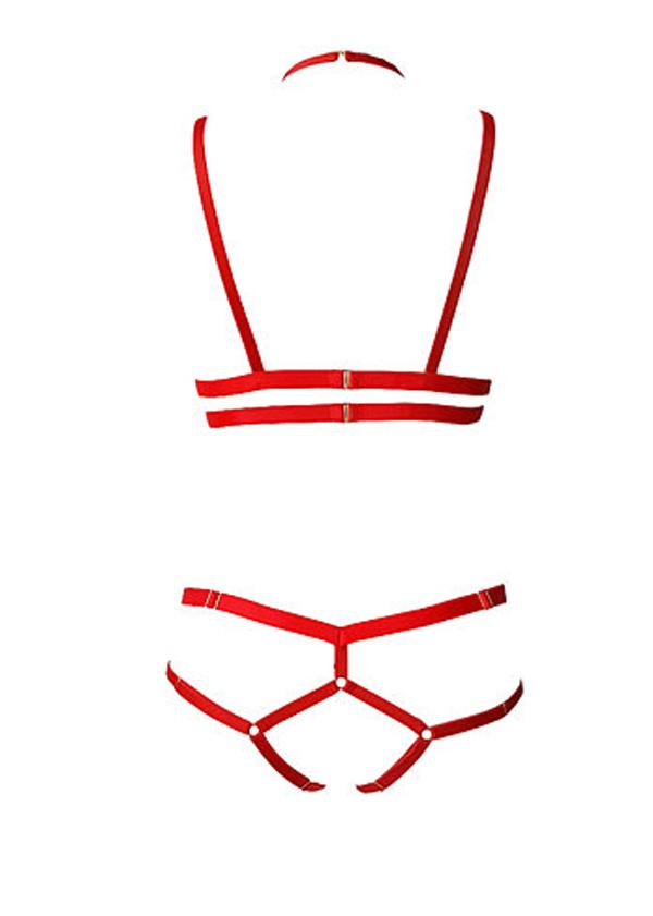 3 Parça Seksi Harness Sütyen Takım  APFT144