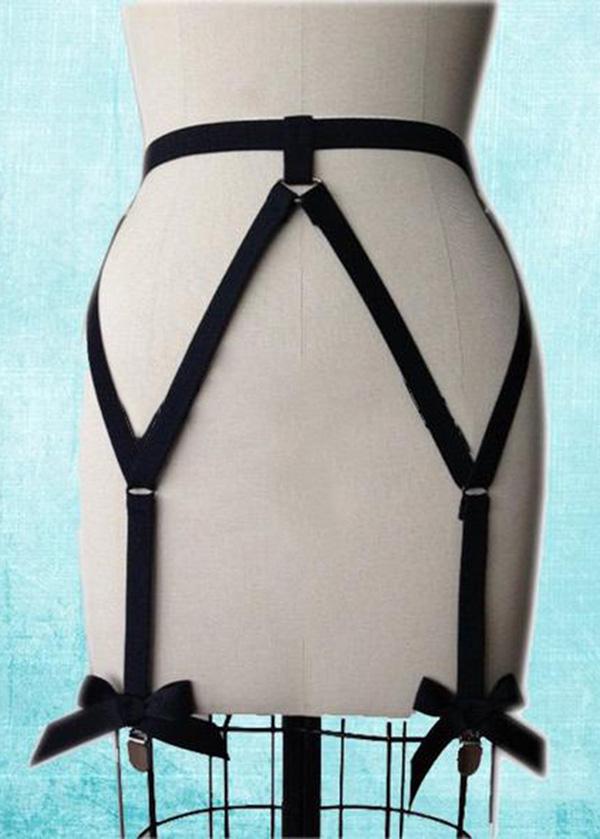 Fiyonklu Seksi Jartiyer Harness